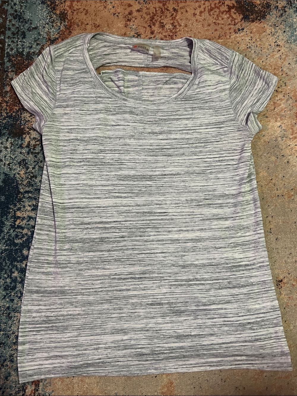 Zella small casual fit athletic t-shirt with back detail opening